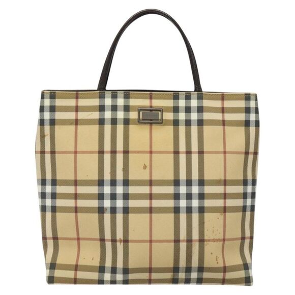 Burberry Nova Check Beige Canvas Tote Bag (Pre-Owned) - Picture 1 of 16